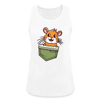 Hamster in der Tasche süßes und lustiges Geschenk - Frauen Tank Top atmungsaktiv - Weiß - Vorne - Zoe (177cm)