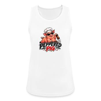 Peppered Pig Kochchef Cartoon - Frauen Tank Top atmungsaktiv - Weiß - Vorne - Zoe (177cm)
