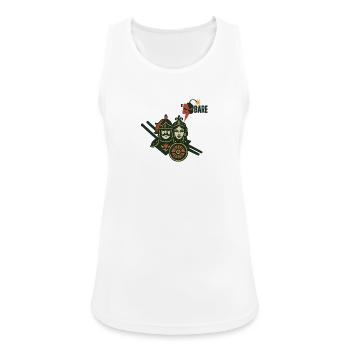 Mittelalterliches Krieger-Duo mit künstlerischer Ästhetik - Frauen Tank Top atmungsaktiv - Weiß - Vorne - Zoe (177cm)