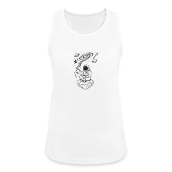 Cosmic Coffee Ritual monochrome - Frauen Tank Top atmungsaktiv - Weiß - Vorne - Zoe (177cm)