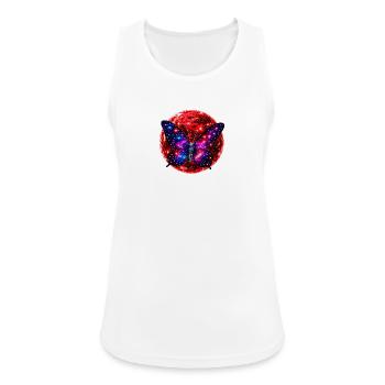 Red Planet Energy – Kosmischer Schmetterling - Frauen Tank Top atmungsaktiv - Weiß - Vorne - Zoe (177cm)