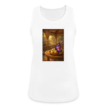 Schmetterling des Ewigen Obstgartens – Welt der Sonne - Frauen Tank Top atmungsaktiv - Weiß - Vorne - Zoe (177cm)
