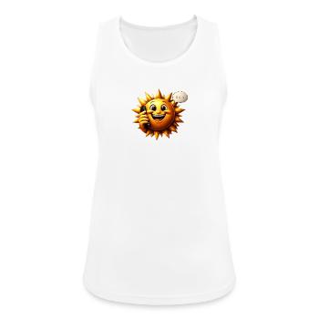 Sonnenlächeln am Telefon - Frauen Tank Top atmungsaktiv - Weiß - Vorne - Zoe (177cm)