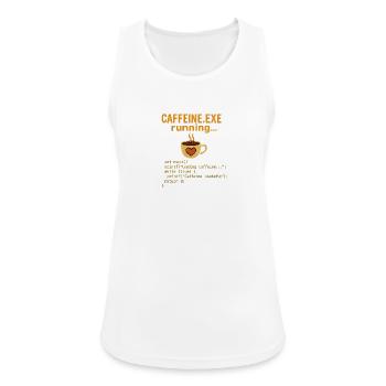Caffeine.exe running - Frauen Tank Top atmungsaktiv - Weiß - Vorne - Zoe (177cm)