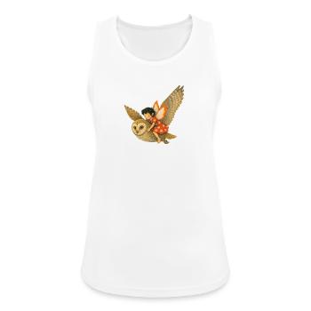 Carinchen auf dem Flug mit der Eule  - Frauen Tank Top atmungsaktiv - Weiß - Vorne - Zoe (177cm)