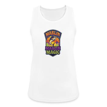 Marlin-Magie – Retro-Sonnenuntergang - Frauen Tank Top atmungsaktiv - Weiß - Vorne - Zoe (177cm)