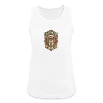 Havaneser Vintage Emblem Retro Design - Frauen Tank Top atmungsaktiv - Weiß - Vorne - Zoe (177cm)