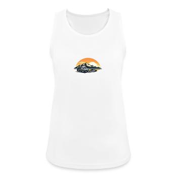 Sonnenuntergang Roadtrip mit Camper - Frauen Tank Top atmungsaktiv - Weiß - Vorne - Zoe (177cm)