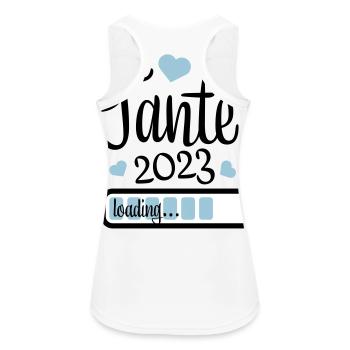 tante 2023 - Frauen Tank Top atmungsaktiv - Weiß - Hinten - Zoe (177cm)