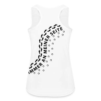 Pferd Huf Spur Fußabdruck Immer an deiner Seite - Frauen Tank Top atmungsaktiv - Weiß - Hinten - Zoe (177cm)
