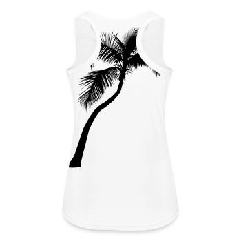 Palme - Frauen Tank Top atmungsaktiv - Weiß - Hinten - Zoe (177cm)