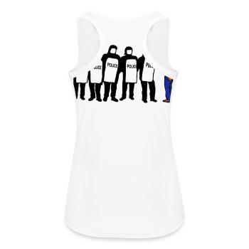 la police? - Débardeur respirant Femme - blanc - Dos - Zoe (177cm)