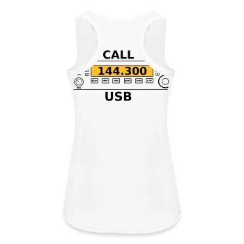 Funkruf 144.300 Mhz Amateurfunk - Frauen Tank Top atmungsaktiv - Weiß - Hinten - Zoe (177cm)