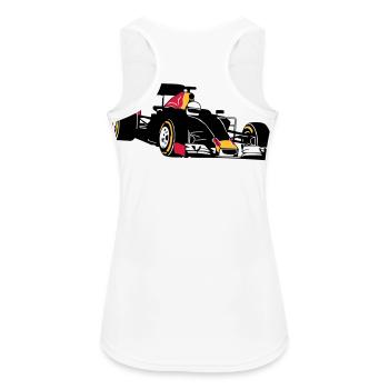 Formela One Racing - Frauen Tank Top atmungsaktiv - Weiß - Hinten - Zoe (177cm)