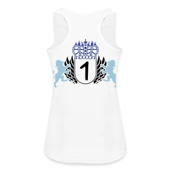 wappen 1 - Frauen Tank Top atmungsaktiv - Weiß - Hinten - Zoe (177cm)