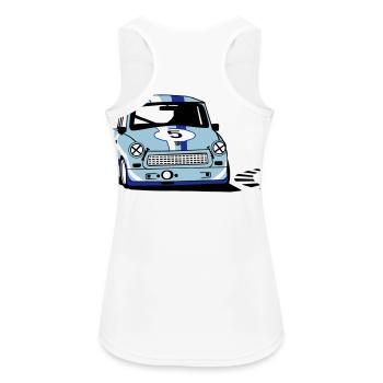  - Trabi - Frauen Tank Top atmungsaktiv - Weiß - Hinten - Zoe (177cm)