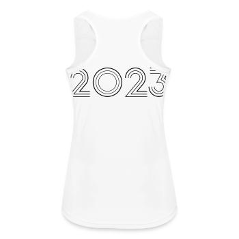 2023 - Frauen Tank Top atmungsaktiv - Weiß - Hinten - Zoe (177cm)