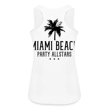 miami beach party allstars - Frauen Tank Top atmungsaktiv - Weiß - Hinten - Zoe (177cm)