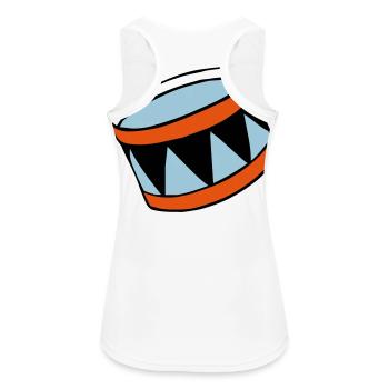 drums - Trommel - Frauen Tank Top atmungsaktiv - Weiß - Hinten - Zoe (177cm)