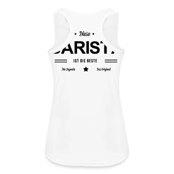 Beste Barista - Frauen Tank Top atmungsaktiv - Weiß - Hinten - Zoe (177cm)