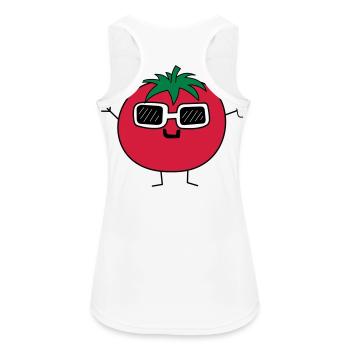 Cool Tomato - Frauen Tank Top atmungsaktiv - Weiß - Hinten - Zoe (177cm)