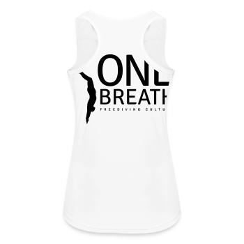 One Breath (custom color) - Frauen Tank Top atmungsaktiv - Weiß - Hinten - Zoe (177cm)