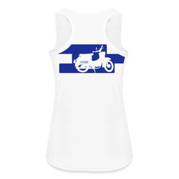Schwalbe KR50 - Frauen Tank Top atmungsaktiv - Weiß - Hinten - Zoe (177cm)
