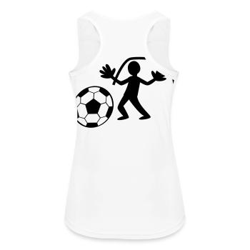 GOALIE with gloves saving the ball - Women's Breathable Tank Top - white - Back - Zoe (177cm)