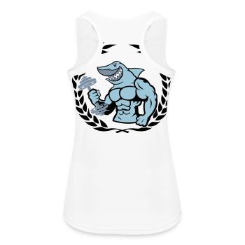 shark shark bodybuilding dumbbell - Women's Breathable Tank Top - white - Back - Zoe (177cm)
