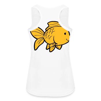 Poisson Poisson Rouge - Débardeur respirant Femme - blanc - Dos - Zoe (177cm)