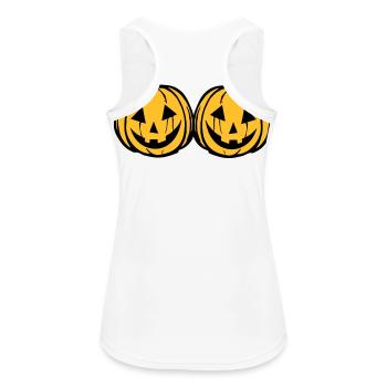 Pumpkin Face - Women's Breathable Tank Top - white - Back - Zoe (177cm)
