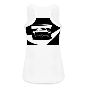 Alfa Car - Frauen Tank Top atmungsaktiv - Weiß - Hinten - Zoe (177cm)