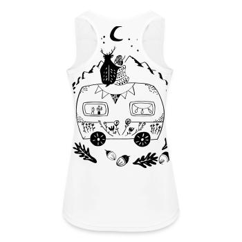 Norwegenliebe - Frauen Tank Top atmungsaktiv - Weiß - Hinten - Zoe (177cm)