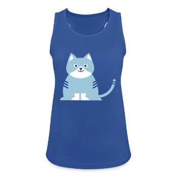cat - Women's Breathable Tank Top - royal blue - Front - Zoe (177cm)