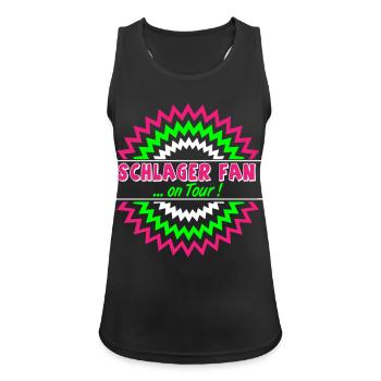 Schlager Party , Schlager Musik , Fan on Tour - Frauen Tank Top atmungsaktiv - Schwarz - Vorne - Zoe (177cm)