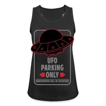 Ufo Parking Only | Colors changeable - Women's Breathable Tank Top - black - Front - Zoe (177cm)