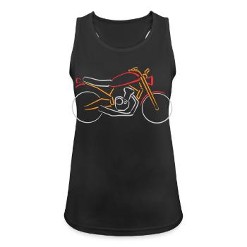 Moto Classique Bike Contours Multicolore - Débardeur respirant Femme - noir - Devant - Zoe (177cm)