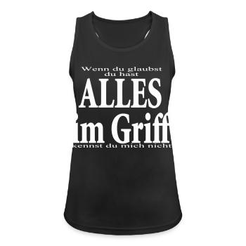 Do you think - you've got everything under control - Women's Breathable Tank Top - black - Front - Zoe (177cm)