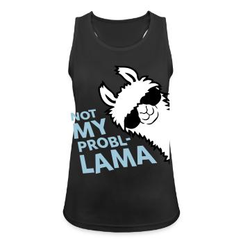 Lama Not My Problama Cool Sonnenbrille Seitlich - Frauen Tank Top atmungsaktiv - Schwarz - Vorne - Zoe (177cm)
