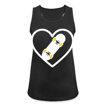 Skateboard Coeur Street Sport Passion - Débardeur respirant Femme - noir - Devant - Zoe (177cm)