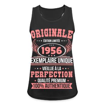 1956 – Exemplaire unique – Qualité premium - Débardeur respirant Femme - noir - Devant - Zoe (177cm)