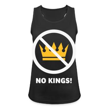 No Kings! (Protest Design / NEG 2C) - Women's Breathable Tank Top - black - Front - Zoe (177cm)