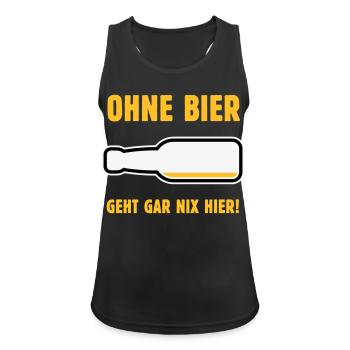 Ohne Bier Geht Gar Nix Hier! (Bierchen / NEG 3C) - Frauen Tank Top atmungsaktiv - Schwarz - Vorne - Zoe (177cm)