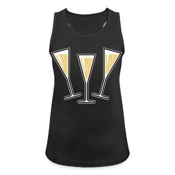 3 Sektgläser (Sekt / Trichter / Zu / 3C) - Débardeur respirant Femme - noir - Devant - Zoe (177cm)