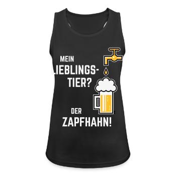 Mein Lieblingstier? Der Zapfhahn! (Bier / 3C) - Frauen Tank Top atmungsaktiv - Schwarz - Vorne - Zoe (177cm)