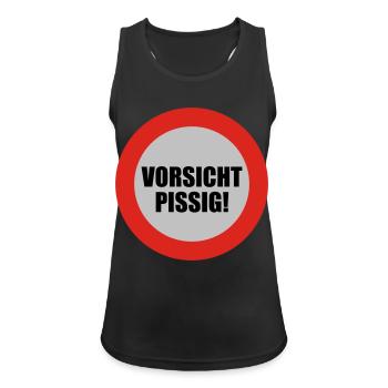 Vorsicht pissig | bösartig | übel | schelcht - Women's Breathable Tank Top - black - Front - Zoe (177cm)