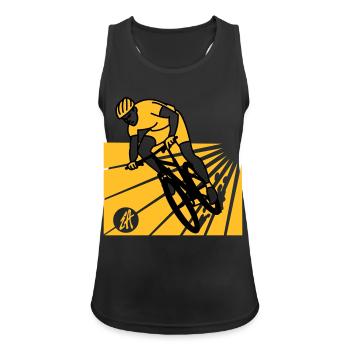 Mountainbike - Frauen Tank Top atmungsaktiv - Schwarz - Vorne - Zoe (177cm)