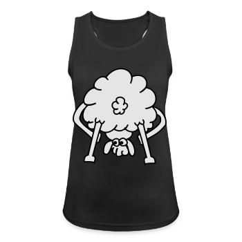 Bauer und Schaf Cartoon-Stil - Frauen Tank Top atmungsaktiv - Schwarz - Vorne - Zoe (177cm)