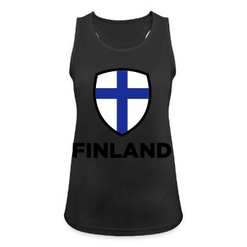 Nationalflagge von Finnland - Frauen Tank Top atmungsaktiv - Schwarz - Vorne - Zoe (177cm)