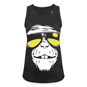 Cool Monkey - Coole Affe - Women's Breathable Tank Top - black - Front - Zoe (177cm)